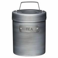 KitchenCraft 工業風收納罐, 鍍鋅鐵板材質, 容量1000ml, 茶款, 1個
