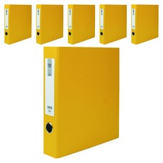 마이다스 D링 합지 바인더 명찰형 3공 A4 5cm, 노랑색, 6개