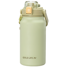 GOLD LIFE 隨行雙飲相伴瓶, 1個, 1.3L, 抹茶綠