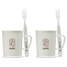 由 MyB 甘蔗製成的兒童牙刷杯套裝, 2套