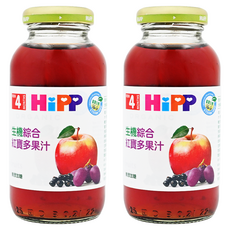 HiPP 喜寶 綜合紅寶多果汁 嚴選自然熟成水果製成 不含人工糖分 低酸度 適合4個月以上寶寶, 200ml, 2瓶