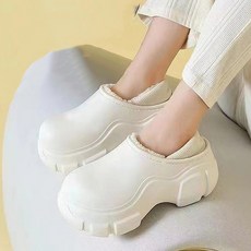 어바웃슈 여성용 PVC 키높이 통굽 털안감 슬리퍼 TSP1471