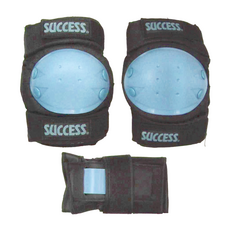 SUCCESS 成功 三合一溜冰護具組 護膝護肘護腕各2 S0500 強化保護殼硬度, M, 藍色, 1組