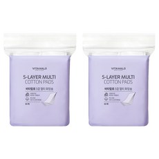 VITAHALO 5層萬用化妝棉 100%純棉, 2包, 80片