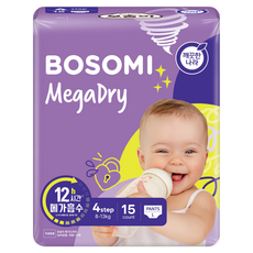보솜이 메가드라이 팬티형 기저귀 공용, 4단계, 15매