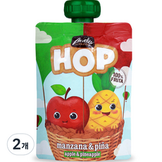 生水果擠著吃的外出用Anella HOP幼兒零食 100g, 混合口味（蘋果/鳳梨）, 2個