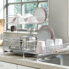 I Nex 雙層餐盤餐具收納瀝水架, 混色