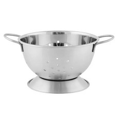 Now Designs 雙柄瀝水籃 202不鏽鋼材質 輕鬆瀝水, 霧銀色, 22.5 x 17 x 10cm, 1個