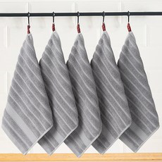 Saenghwalgongsik 高級掛環擦手巾, 灰色, 5個