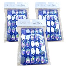 Biz Life 熱熔鑽 水滴AB 10 x 7 mm 50入, 3個, 混合色