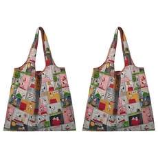 復古snoopy 超質感厚實環保購物袋 手提袋, 2個, 40 x 38 x 23cm