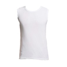 THREEGUN 三槍 男寬背心, 70%棉 30%聚酯纖維, L, 白