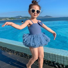 Bebeniz 緞帶無袖連身泳裝 + 帽子套組