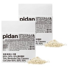 pidan 寵物豆腐膨潤土澱粉混合貓砂 升級經典 無香, 2.4kg, 2包