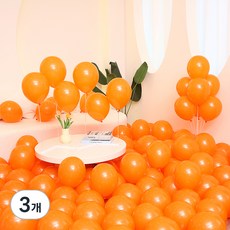 피앤비유니티 스탠다드 라운드 풍선 25cm 100p, 16오렌지, 3개