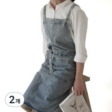 ROJI Rosie 絲帶牛仔圍裙, 淺藍色, 2個