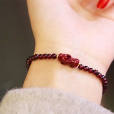 Buddhabest女款棉質刺繡避邪財運天然石手鍊 碧璽