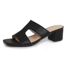 Rable 女款雙層氣墊穆勒拖鞋 5公分, 黑色, 230