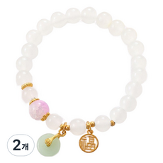 皓雪 祈求好運 手鍊 K3622 白色 18cm, 2個