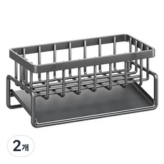 GUNU 수세미 물빠짐 카본 거치대, 그레이, 2개