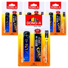 DONG-A NewEN XQ-S 自動鉛筆芯 B + 302 金色自動鉛筆芯 B 套組, 0.5mm, 4個