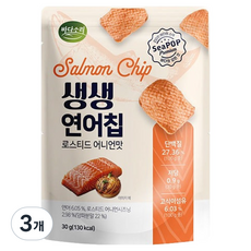 바다소리 생생연어칩 로스티드 어니언맛, 3개, 30g