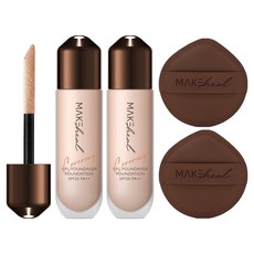 MAKEheal 1.P.L絲滑輕薄粉底膏+雲柔粉撲組, 2組, 21-C