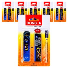 DONG-A Newen XQ-S 自動鉛筆芯 B + 302 Gold 自動鉛筆芯 B 套組, 0.5mm, 6個