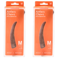 PETCOOK 派庫廚房 歐洲天然鹿角 潔牙骨零食 M號 13-15cm, 天然鹿角, 2包