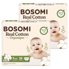 보솜이 리얼코튼 오가니크 팬티형 기저귀 남여공용, 5단계, 52매