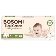 보솜이 리얼코튼 오가니크 밴드형 기저귀 남여공용, 3단계, 40매