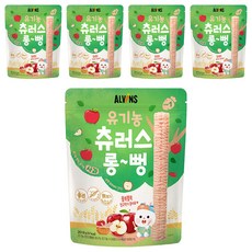 엘빈즈 유아용 츄러스 롱뻥 STEP1, 사과맛, 30g, 5개