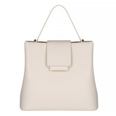 Right Now 女用側背單肩水桶包，簡約質感設計，磁吸式開關，附暗袋, 象牙白色, 25*20.5*12cm