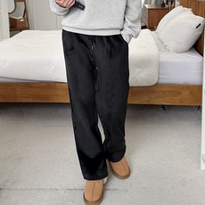 디어로라 여성용 기모 벨벳 트레이닝 루즈핏 밴딩 팬츠