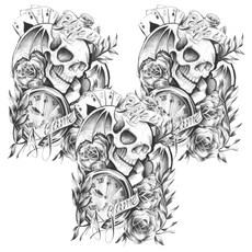 PARTY COSTUME 紋身貼紙 JT015 140 x 200 mm, 單一顏色, 3個