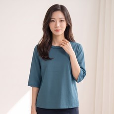 Crocodile 鱷魚 女士圓領不同面料細節A字罩衫 CLDMBL112, 深綠色