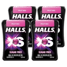 HALLS XS無糖迷你薄荷糖 綜合水果口味, 15g, 4盒