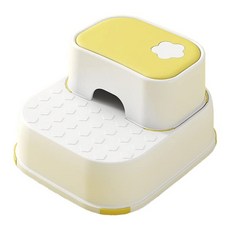 艾米購物 階梯椅 雙層兒童階梯凳 防滑安全 輕巧易搬運, 黃白色, 1個