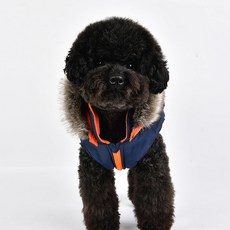 퍼피아 포켓 배색 하네스 점퍼 패딩, 네이비, 1개