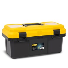 deLi 得力 工具 手提式塑膠雙層收納工具箱 黑黃色 DL432618, 1個
