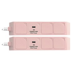 네모탭 고속충전 멀티탭 C타입 일반 3구 SY-NA3 USB CT-2, 2.5m, 핑크, 2개