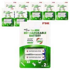 에프디케이 니켈수소 충전지 AA 2000mAh, 2개입, 8개