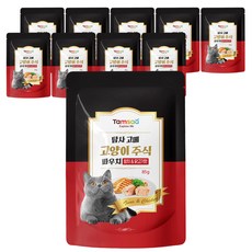 탐사 고양이 고메 주식 파우치, 닭+참치, 85g, 10개