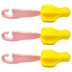 Simba 小獅王辛巴 極細海綿奶嘴刷, 蜜粉, 3支