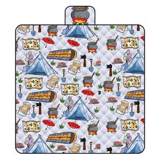 愛北鼻 超聲波野餐墊 插畫露營工具 防水野餐墊, 展開200 x 200cm 摺疊後32 x 20cm
