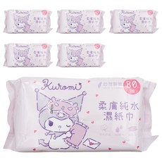 Sanrio 三麗鷗 柔膚濕紙巾 抱枕酷洛米, 1入, 6包