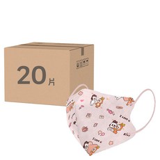 COMFIZ 康菲 兒童3D醫療口罩 狗與鹿聯名 小童 M 3~7歲, 狗與鹿情人篇, 20片, 1盒