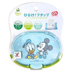 akachan honpo 阿卡將本舖 FUTAP按壓式濕紙巾蓋, 米奇&唐老鴨 藍色, 1個