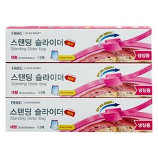 SINCERELY Frog 站立式滑軌夾鏈袋 冷藏用 大型 12入, 大(L), 3個