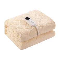 尚朋堂 微電腦泰迪絨電熱毯 單人 親膚柔軟材質 5段溫度調整 1~8hr定時斷電 過熱保護裝置, 130 x 90cm